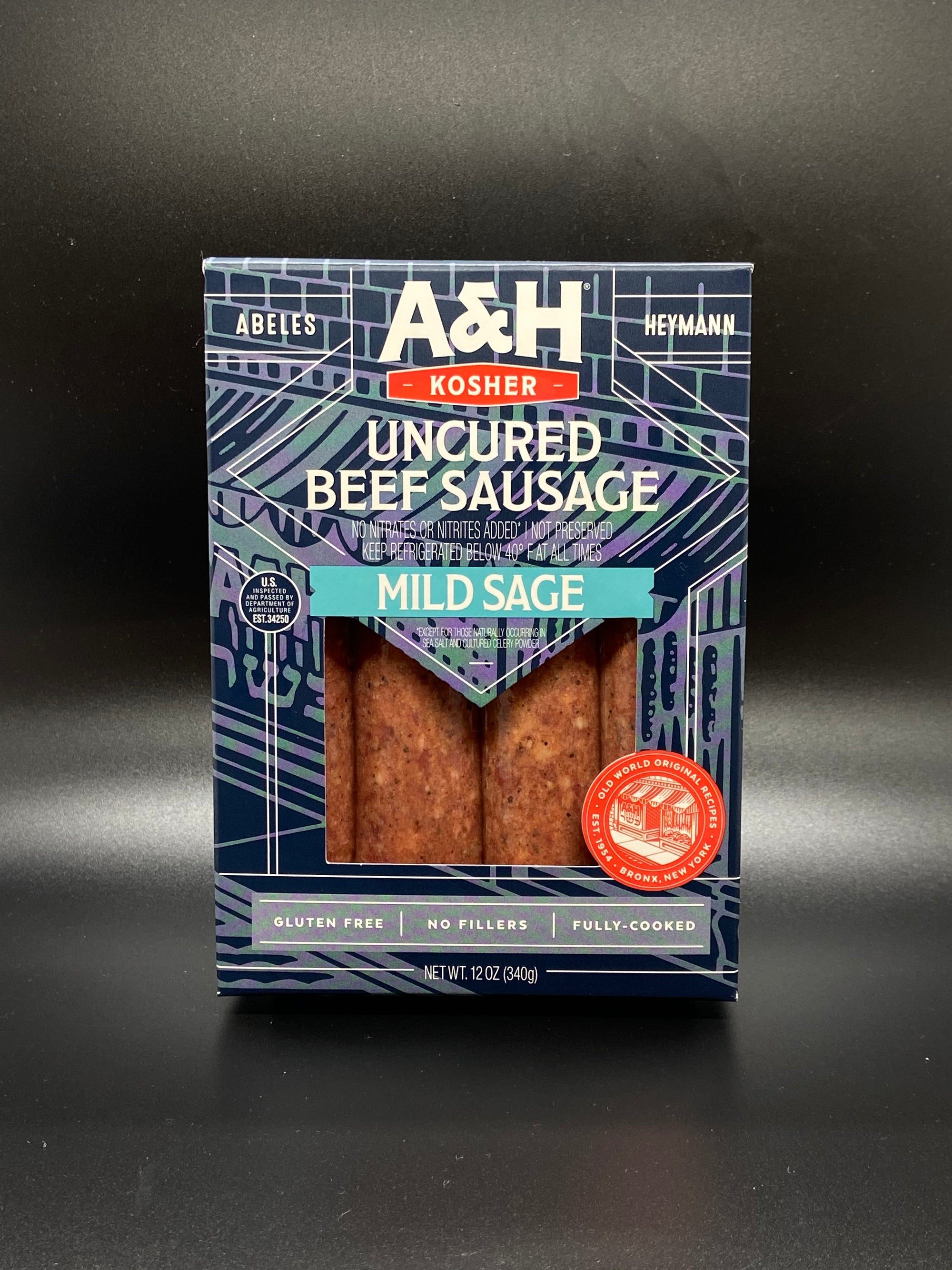A &amp; H Uncured Beef Mild Sage Sausage 12 oz.