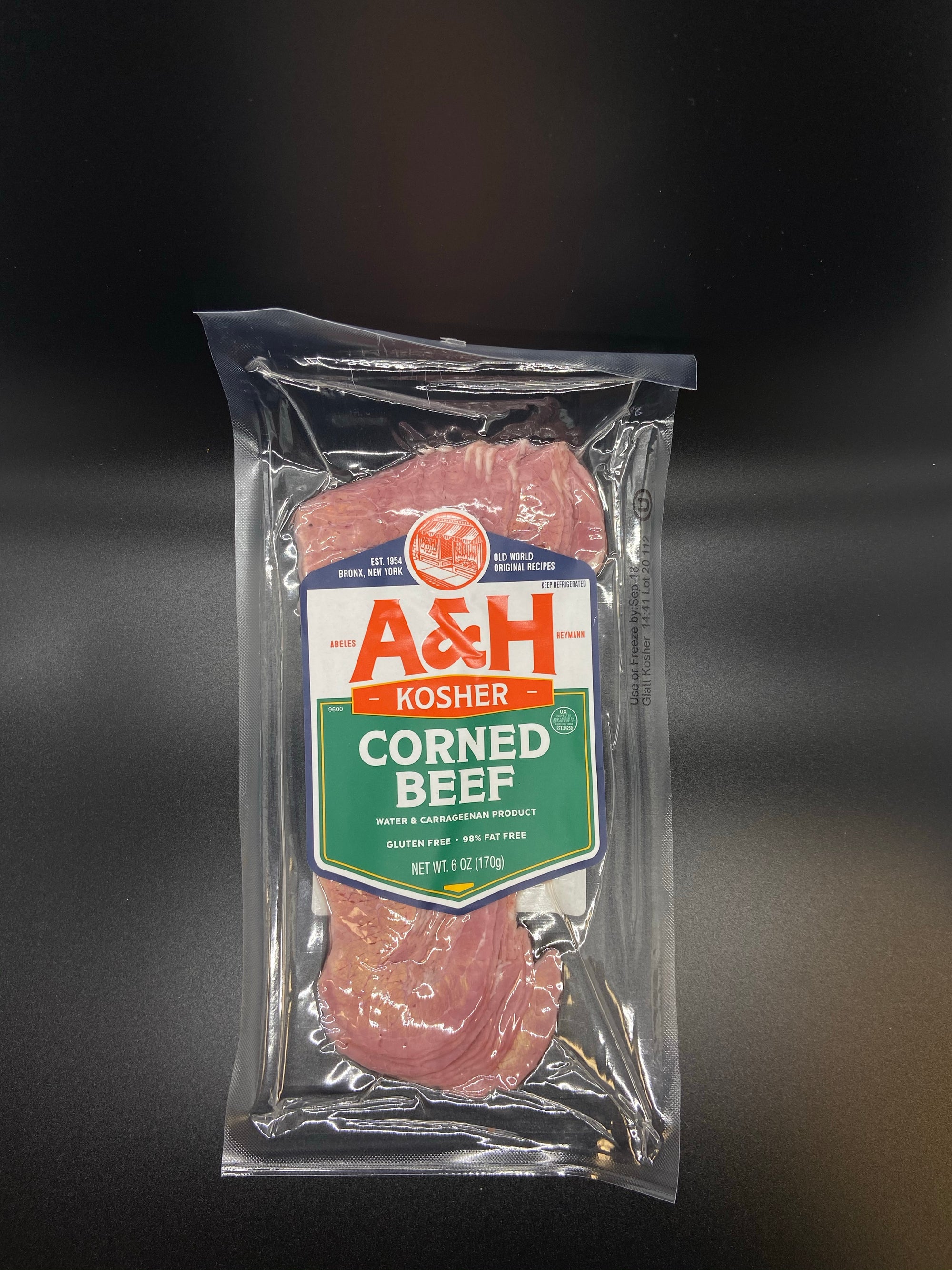 A &amp; H Kosher Sliced 1st Cut Corned Beef 6 oz.