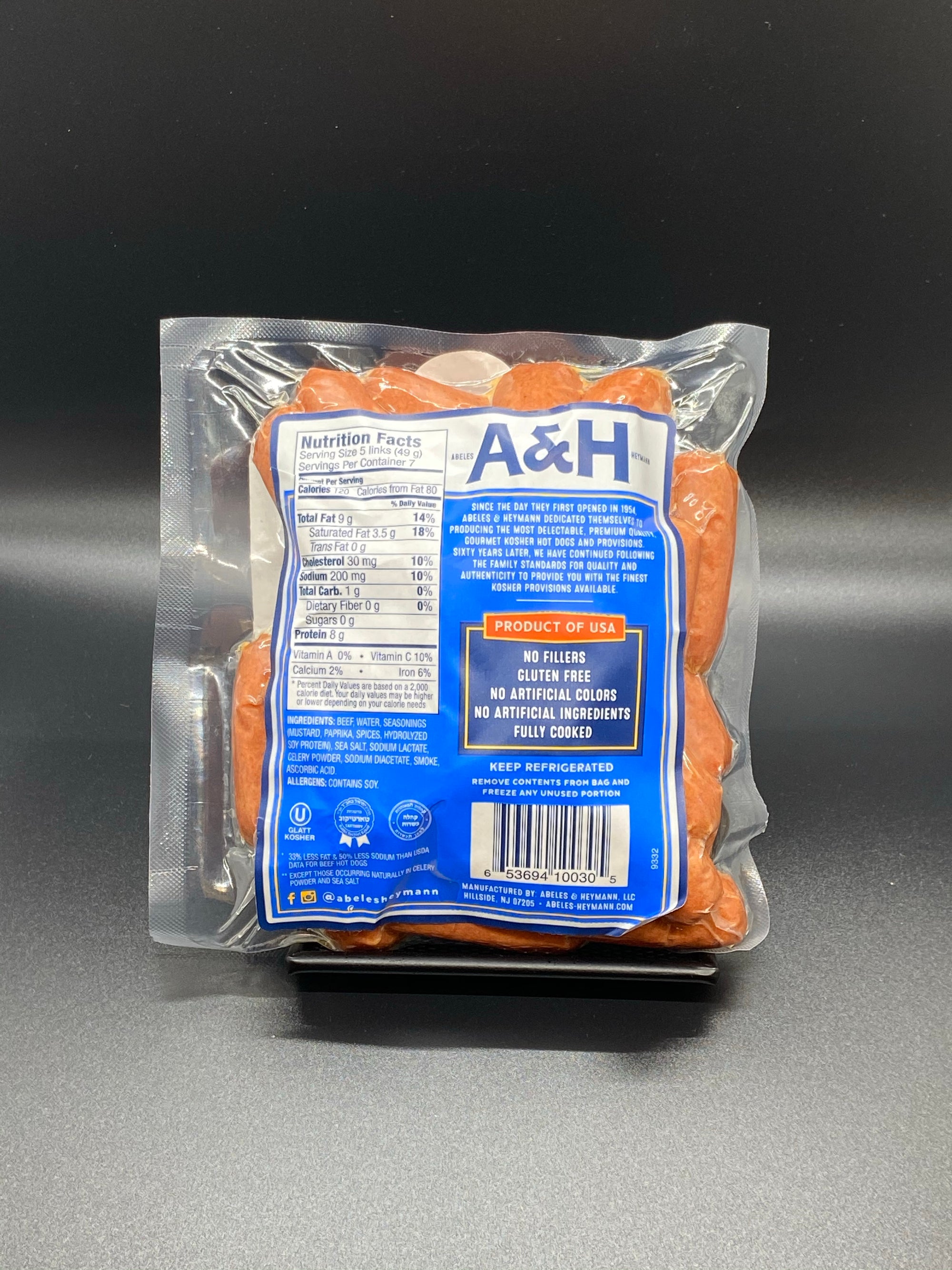 A &amp; H Uncured No-Nitrate Added Reduced Fat &amp; Sodium Mini Hot Dogs 10 oz.