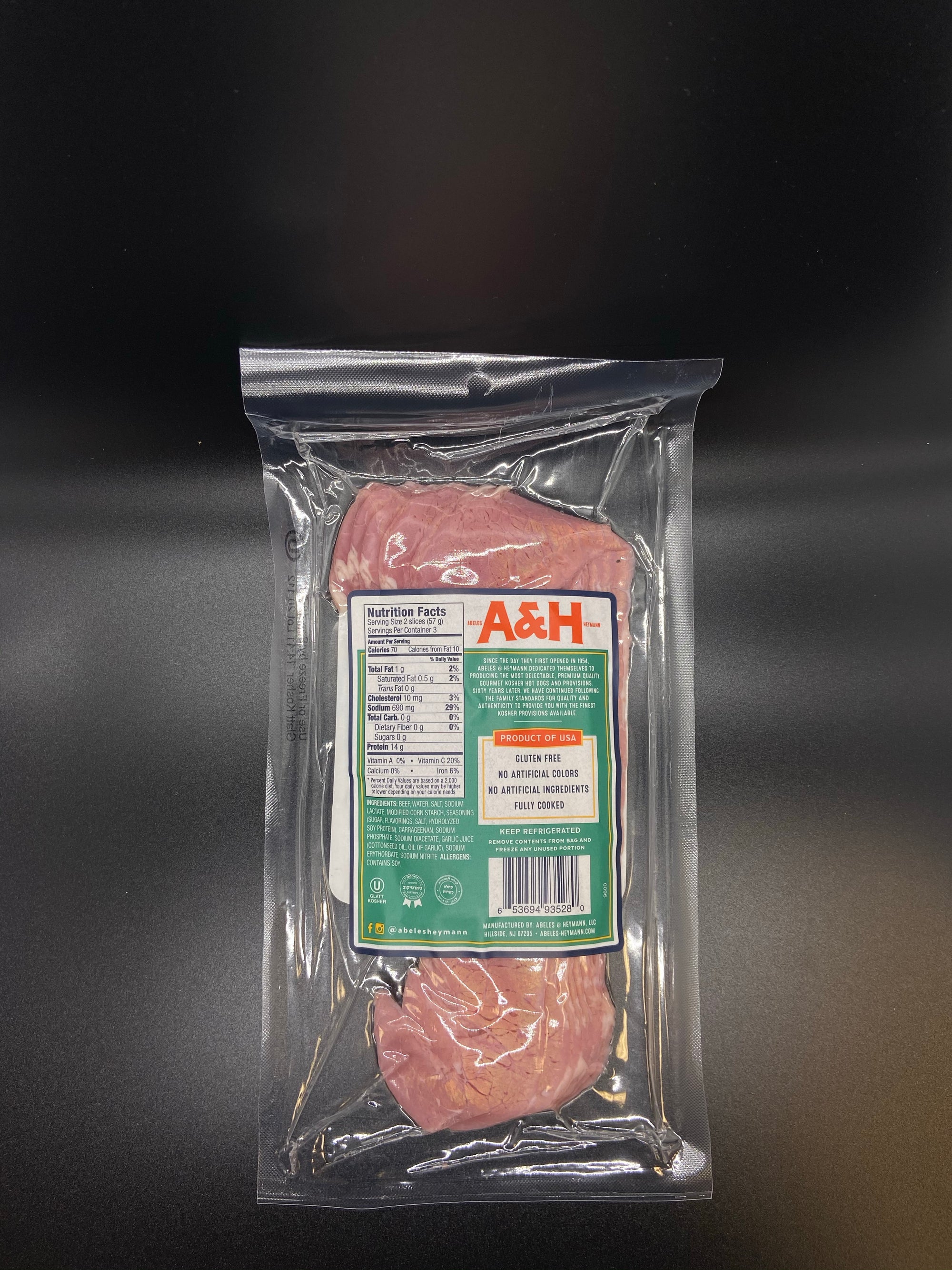 A & H Kosher Sliced 1st Cut Corned Beef 6 oz.
