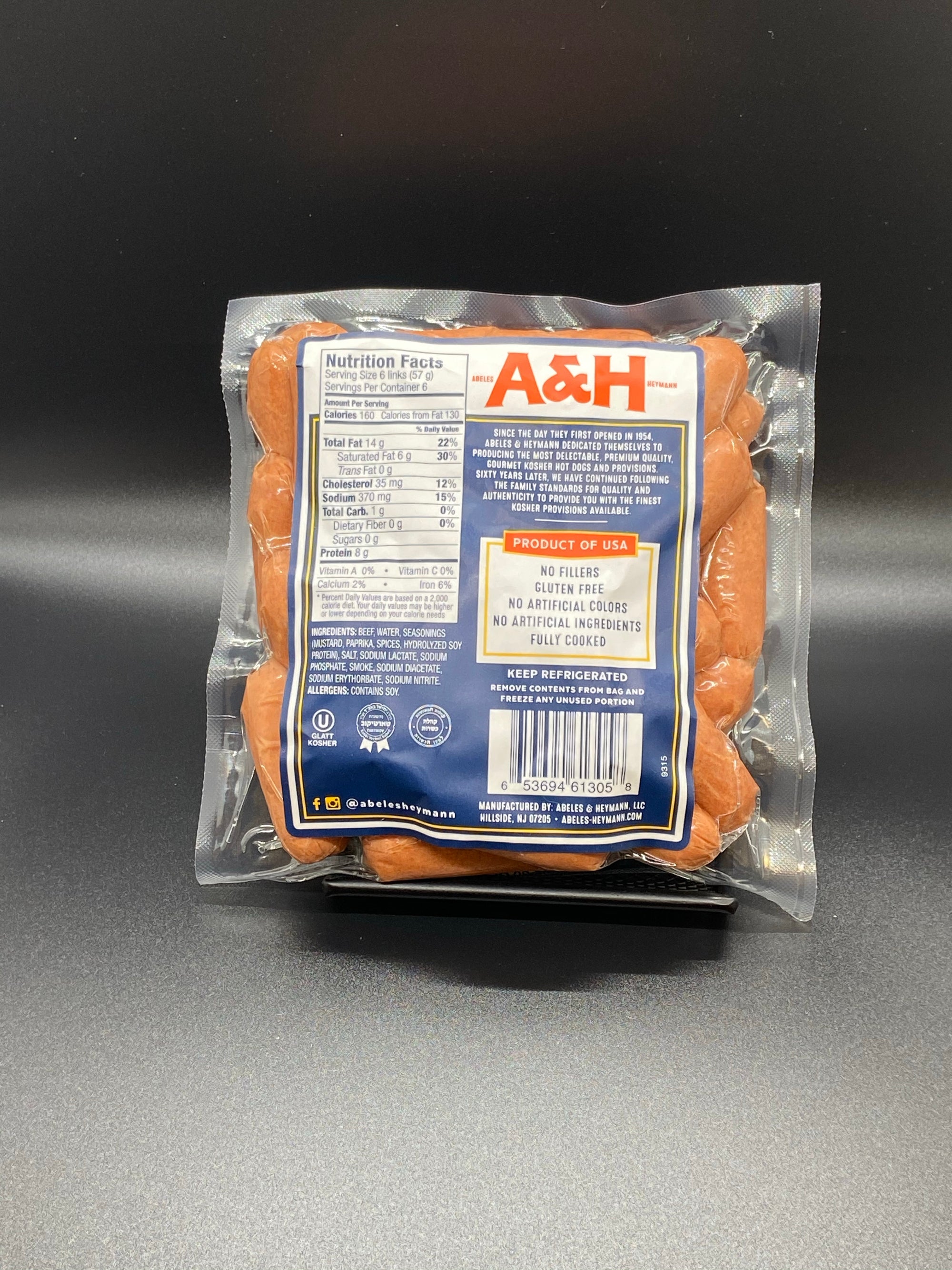 A &amp; H All Beef Mini Hot Dogs 12 oz.