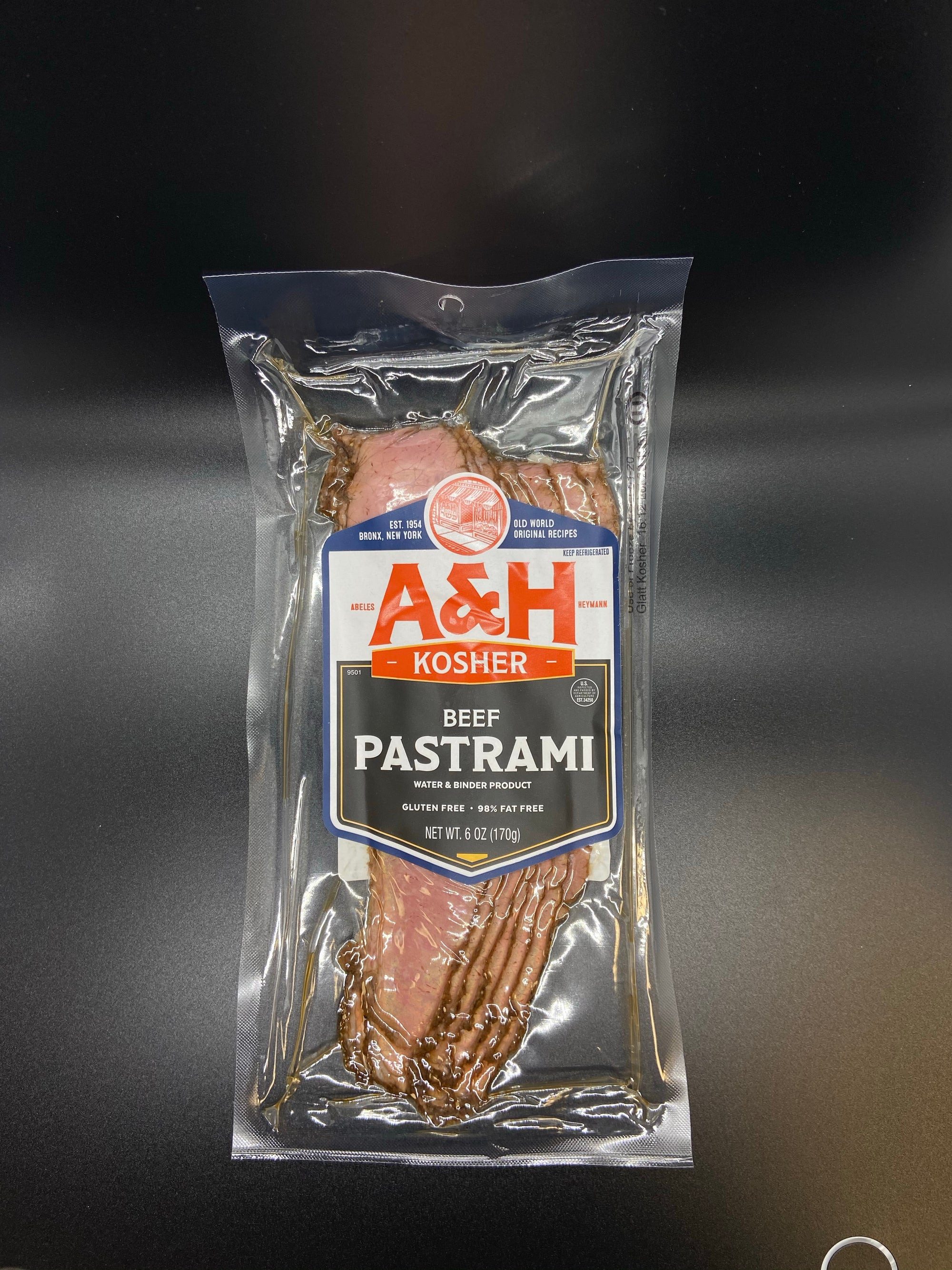 A &amp; H Kosher Sliced 1st Cut Pastrami 6 oz.