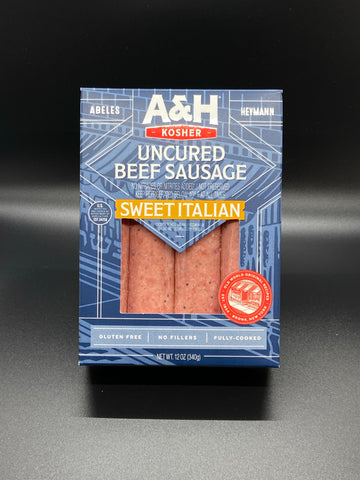 A & H Uncured Beef Bourbon Apple Sausage 12 oz.