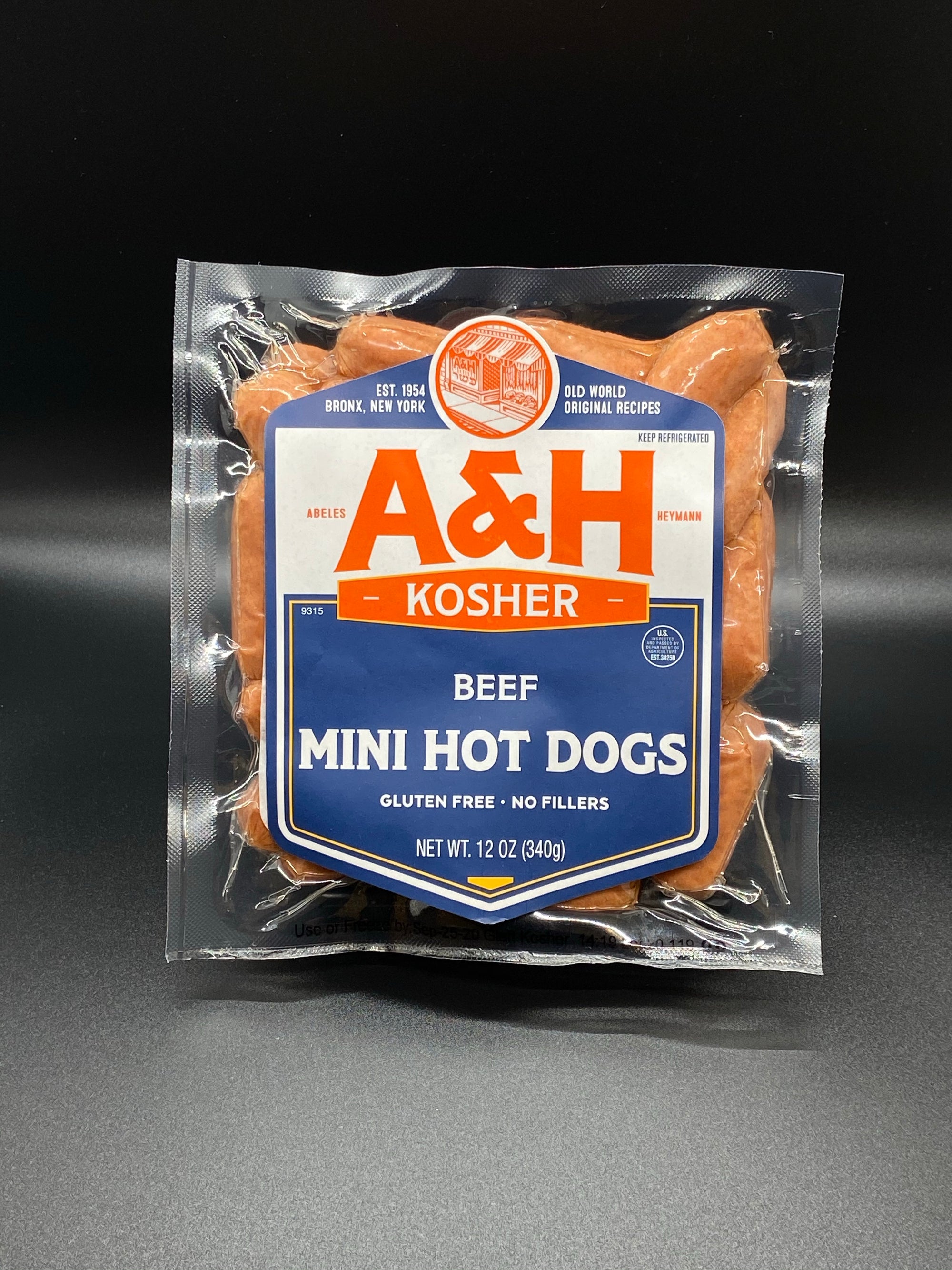 A &amp; H All Beef Mini Hot Dogs 12 oz.