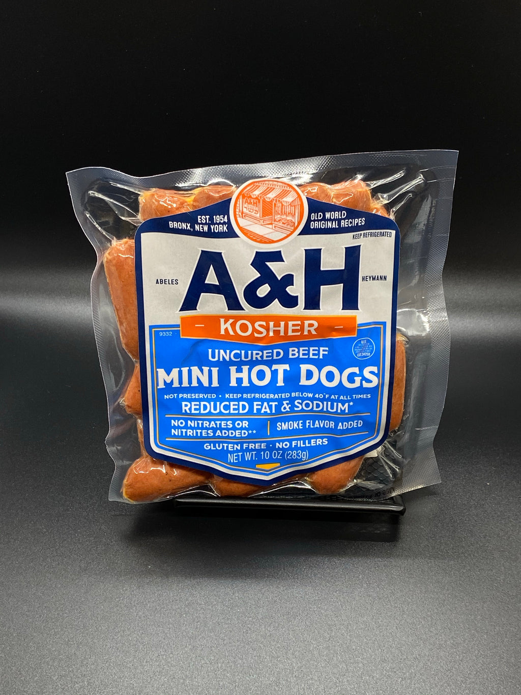 A & H Uncured NoNitrate Added Reduced Fat & Sodium Mini Hot Dogs 10 o
